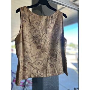 Vintage 1990's Floral gold tank size 16